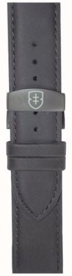 Elliot Brown Men's 22mm Black Matt Leather Deployant Strap Only STR-L10