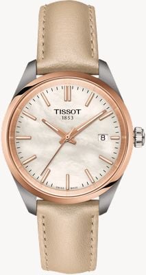 Tissot Women's PR 100 (34mm) Mother-of-Pearl Dial / Cream Leather Strap T1502102611100
