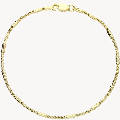 Gold Plated 19cm Popcorn 19cm Bracelet H7024-19