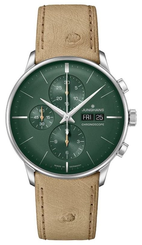 Junghans 27/4222.03 Meister Chronoscope | Green Dial | Beige Watch