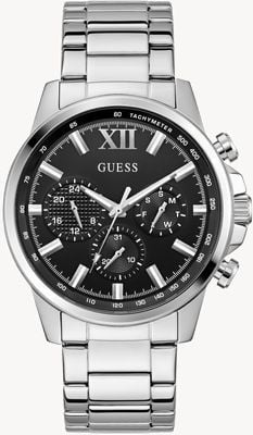 Guess WALKER Multifunction (44mm) Black Sunray Dial / Stainless Steel Bracelet GW0900G1