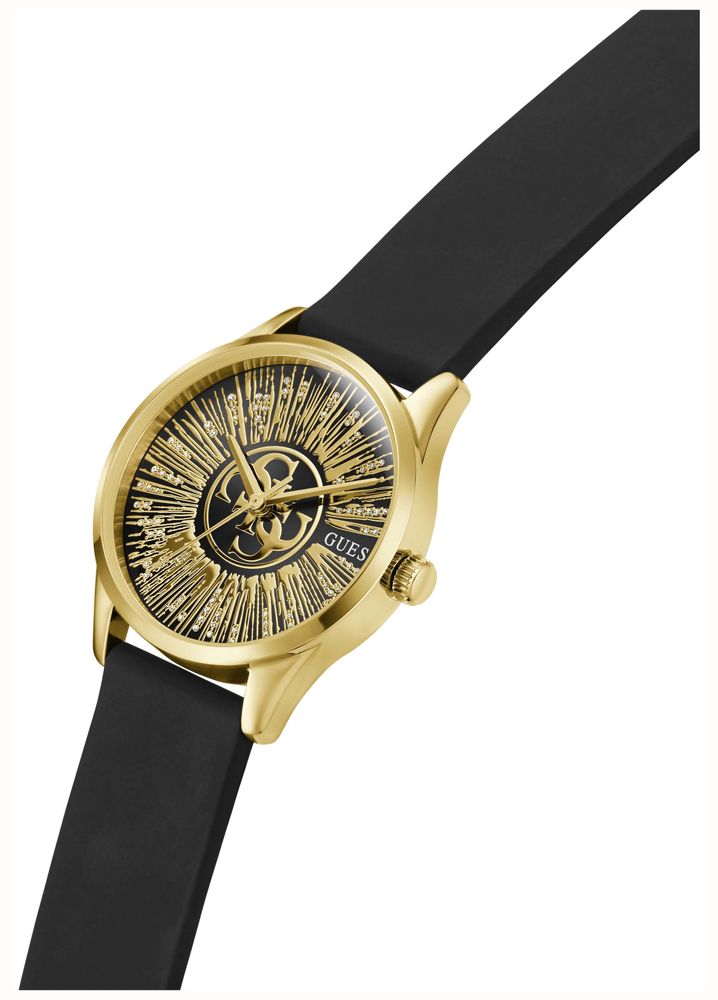 Guess Women's Celestial G Black Sunray Dial Black Silicone Strap GW1109L2 - alternate view 5