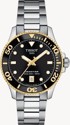 Tissot Seastar 1000 | 36mm Black Dial | | Stainless Steel Bracelet Watch T1202102105100
