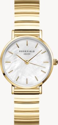 Rosefield Small Edit (26mm) White Mother-of-Pearl Dial / Gold-Plated Stainless Steel Bracelet SEWGSG-SE02