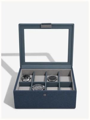Stackers Blue Canvas Eight Piece Watch Box 76407