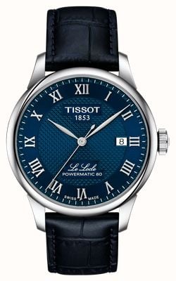 Tissot Le Locle Powermatic 80 (39mm) Blue Dial / Blue Leather Strap T0064071604300