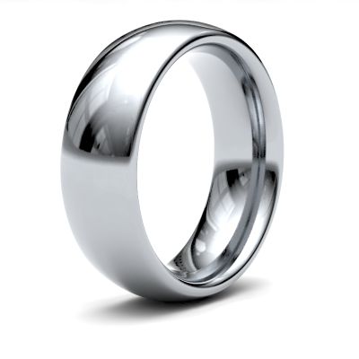 James Moore Wedding Rings | 18ct White Gold | 7mm | Heavy | Traditional Court | AG_7LHC-18W
