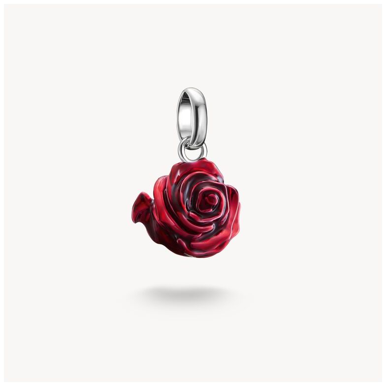 Photos - Pendant / Choker Necklace Thomas Sabo CC1263-007-10 Charm pendant red rose blossom Jewellery Sterling Silver CC1263-007-10