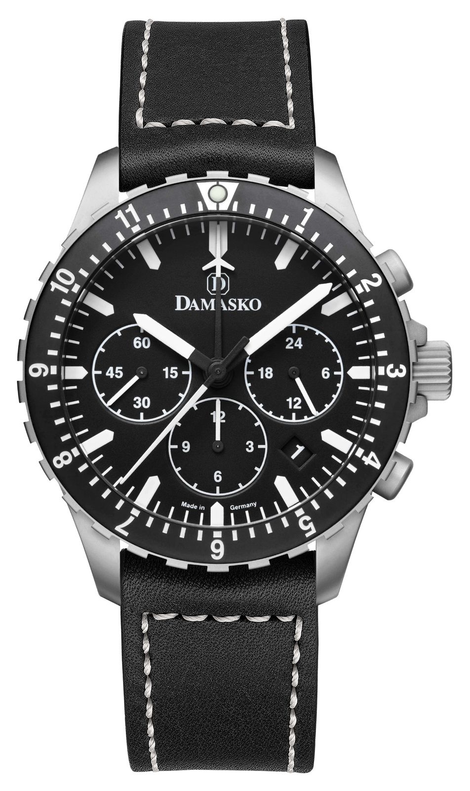 Damasko DC86/2 BLACK CALF LEATHER | WHITE DC86/2 Chronograph Watch