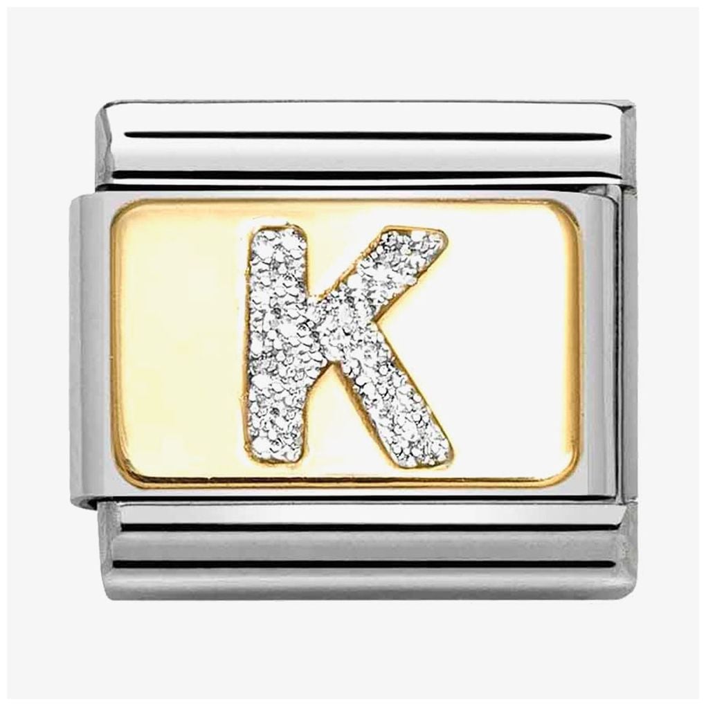 Nomination 030291/11 Classic Letter K Glitter Charm Jewellery