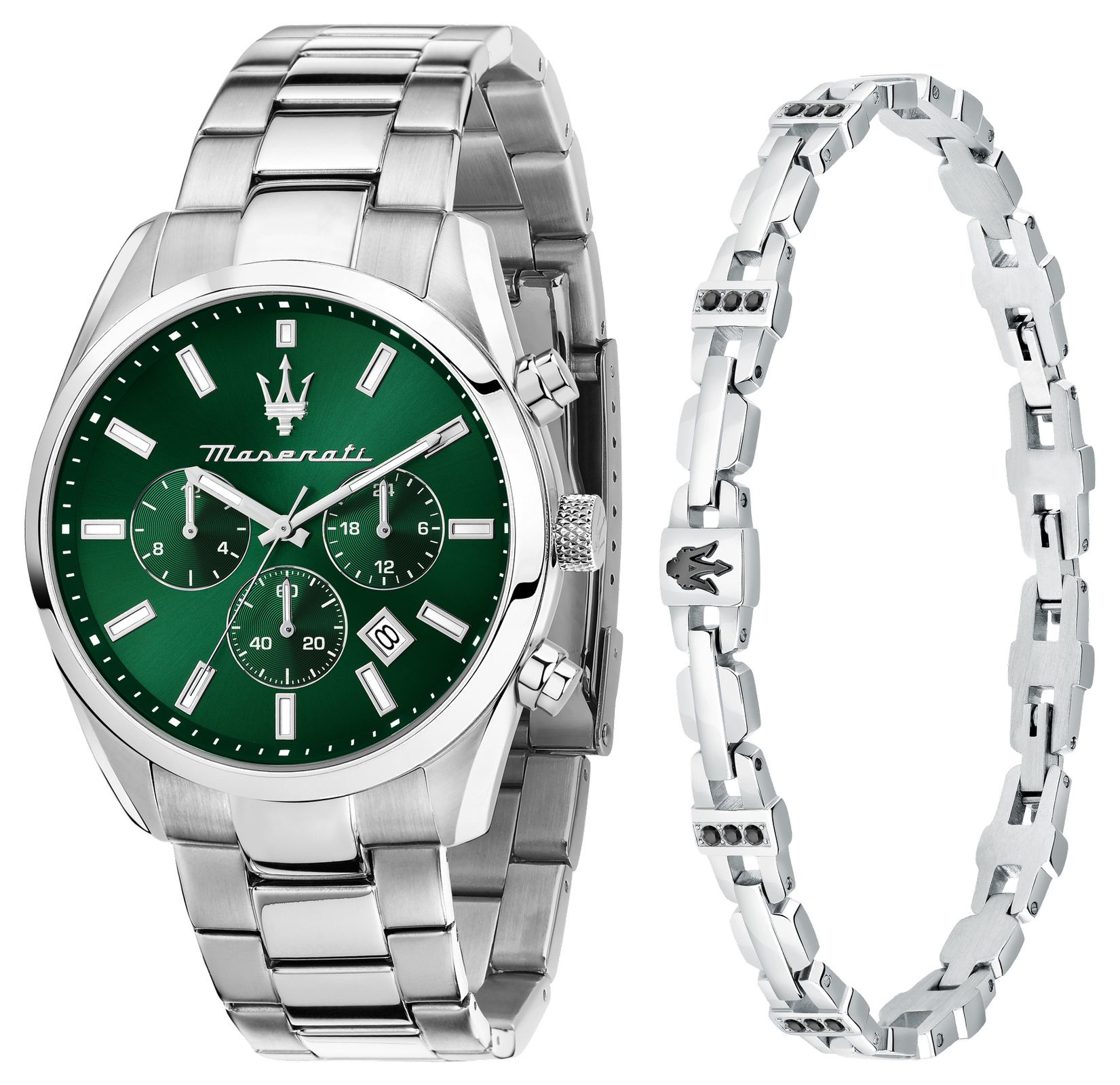 Maserati R8853151017 Men’s Attrazione Gift Set (43mm) Green Watch