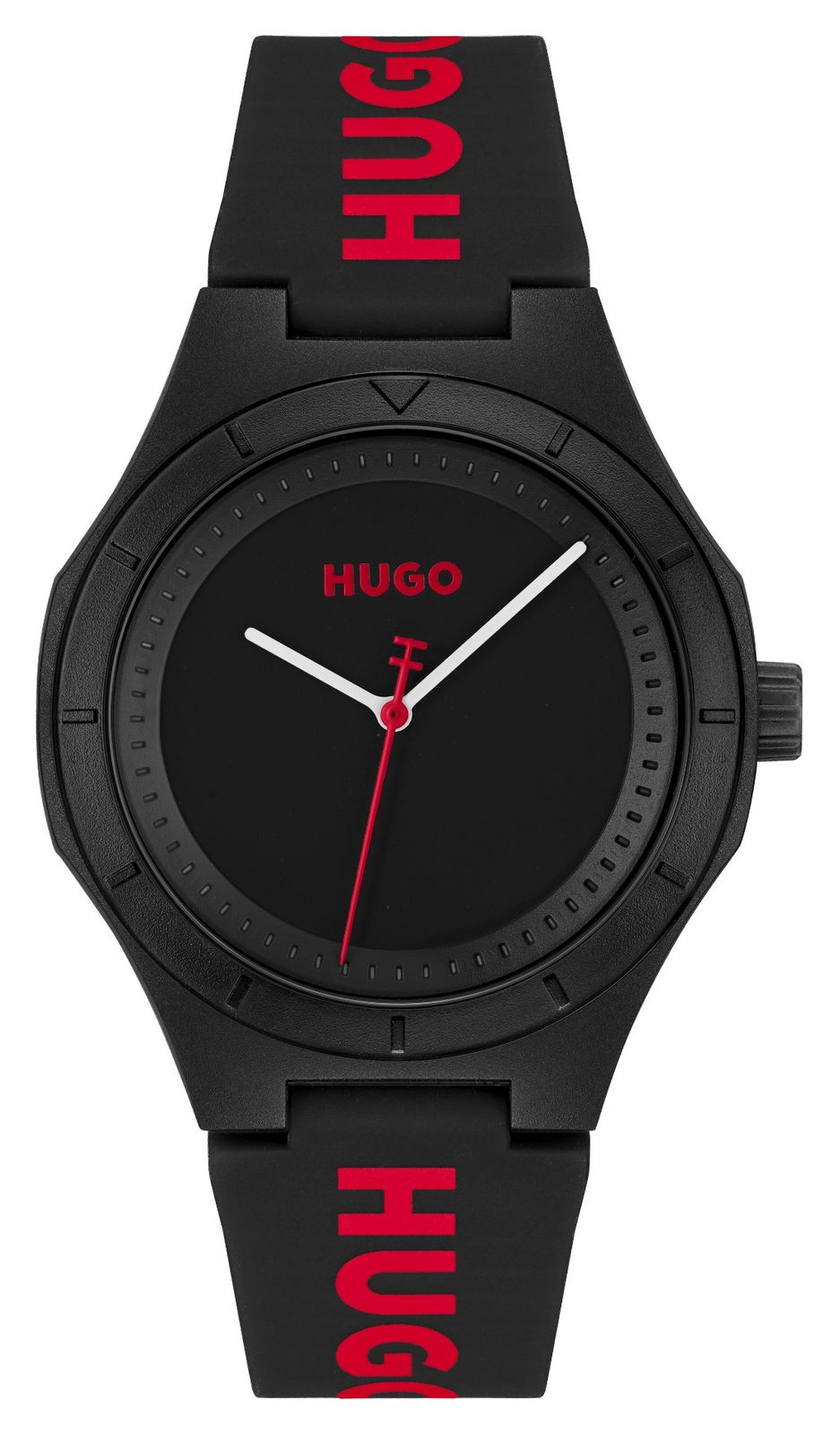HUGO 1530343 Men’s #LIT (42mm) Black Dial / Black Silicone Watch