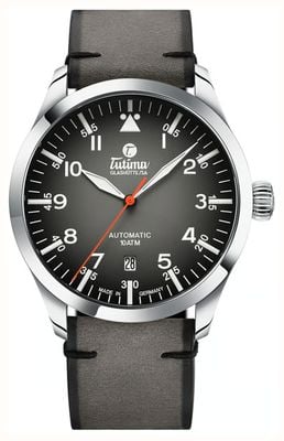 Tutima Glashütte Flieger Automatic (41mm) Grey Dégrade Dial / Grey Horween Leather Strap 6105-31