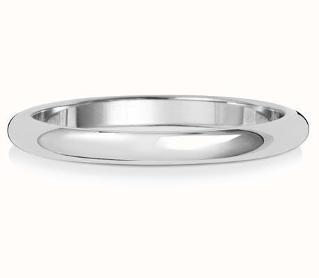 James Moore TH Wedding Ring 9ct White Gold D Shape 2mm SIZE Q W101WM/Q