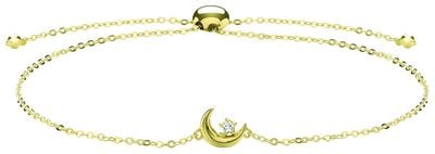 Treasure House Women's 9ct Yellow Gold Moon Pull Style Bracelet BR634
