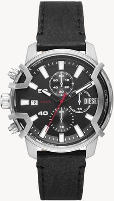 Diesel Griffed Chronograph | Black Leather Strap DZ4603