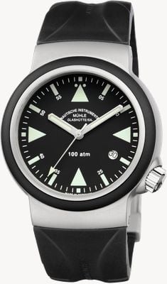 Mühle Glashütte S.A.R. Rescue-Timer (42mm) Black Dial / Indian Rubber Strap M1-41-03-KB