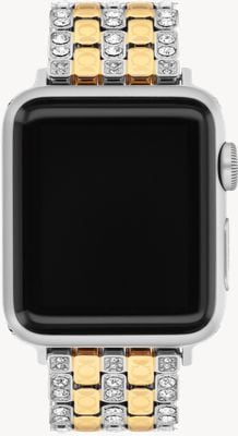 Coach Women's Apple Watch Strap (38/40/41mm) Crystal-Set Two-Tone Stainless Steel 14700314