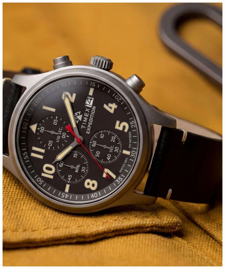 Timex Expedition Sierra Chronograph 43mm Leather Strap TW2Y89200 - alternate view 5