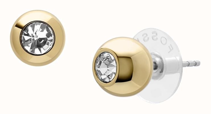 Fossil Bright Baubles Gold-Tone Crystal-Set Stud Earrings JA7251710