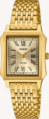 Casio LTP-B190 Series Classic Quartz (23.5mm) Gold Sunray Dial / Gold PVD Stainless Steel Bracelet LTP-B190G-9BVER