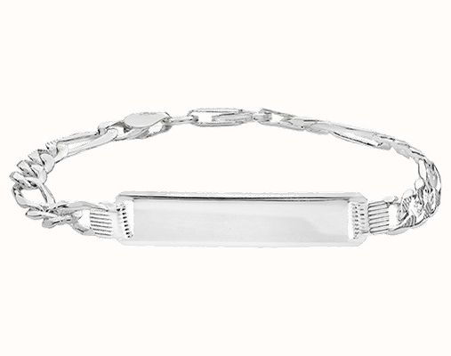 James Moore TH Silver Figaro Pave ID Bracelet G2106/07