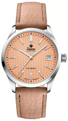 Tutima Glashütte Sky Automatic (34mm) Peach Fuzz Dial / Peach-Brown Leather Strap 6705-03