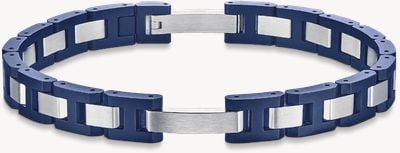 Herbelin Cap Camarat Bracelet - Blue Sandblasted Ceramic And Brushed Stainless Steel - 8mm (Adjustable) BCC8CBAB