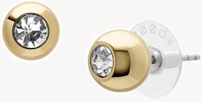 Fossil Bright Baubles Gold-Tone Crystal-Set Stud Earrings JA7251710