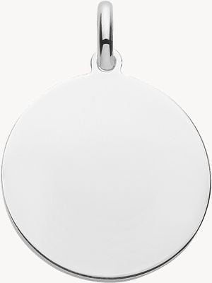 Silver 20mm Flat Round Coin Disc Pendant Only G61033
