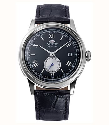 Orient Bambino Small Seconds Mechanical (38mm) Black Dial / Black Leather Strap RA-AP0101B