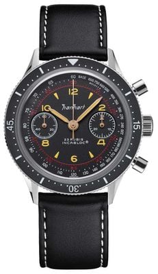 Hanhart 415 ES Iconic (39mm) Black Dial / Black Leather Strap - M H703.210-8010