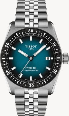 Tissot PR516 Powermatic 80 (38mm) Blue Gradient Dial / Stainless Steel Bracelet T1494071104100