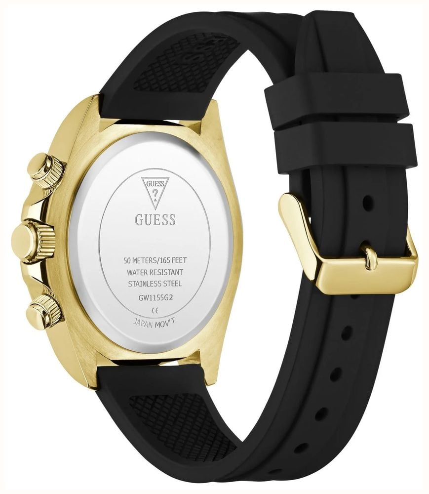 Guess Arthur Black Sunray Dial Black Silicone Strap GW1155G2 - alternate view 3