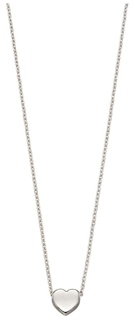 Elements Gold GN308 9ct White Gold Plain Small Heart Jewellery