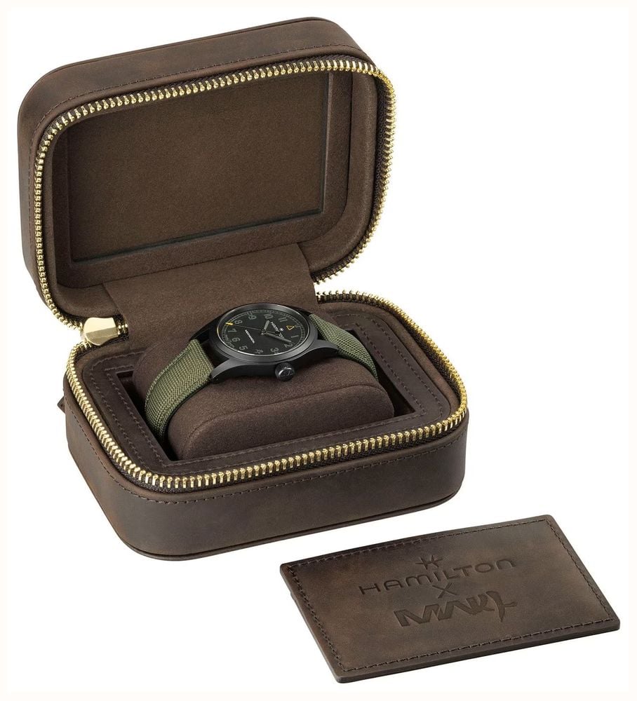 Hamilton Khaki Field Mechanical *Call of Duty - Modern Warfare 4* (38mm) Black Dial / Green Textile Strap H69469930 - alternate view 8