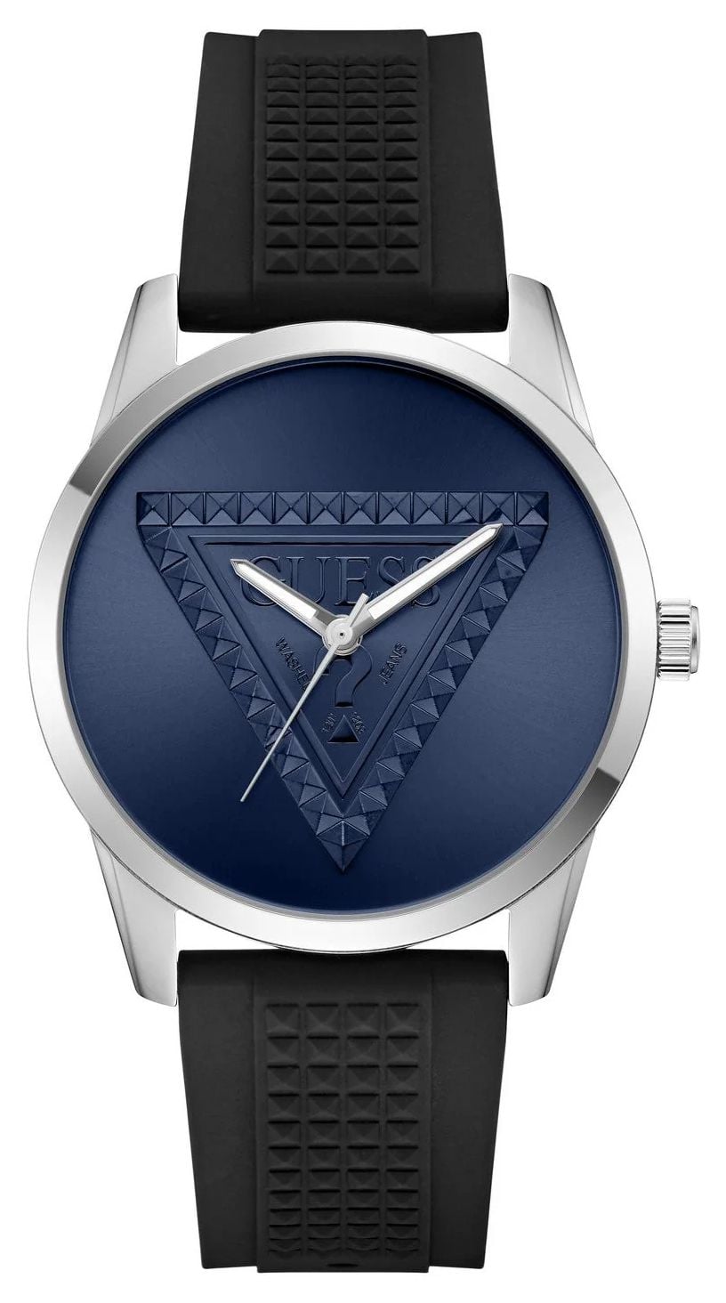 Guess GW1143G1 Mogul Blue Sunray Dial Black Silicone Strap Watch