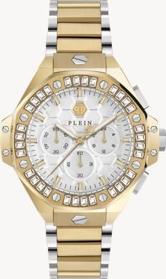 Philipp Plein PLEIN CHRONO ROYAL (42mm) White Dial / Two-Tone Stainless Steel Bracelet PWPSA0324