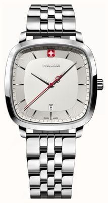 Wenger Vintage Classic Quartz (37mm) Silver Sandblasted Dial / Stainless Steel Bracelet 01.1921.101