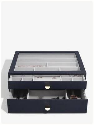 Stackers Supersize Set Of 2 Jewellery Box Navy 76056