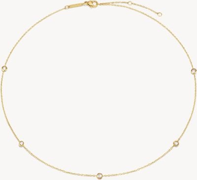 D.LOUISE Multi Stone Chain Gold Plated Necklace NAN-15