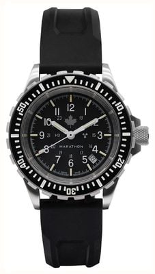 Marathon Large Diver's Automatic (GSAR) Grey Maple Leaf (41mm) Black Dial / Black 3-Piece Rubber Strap WW194006SS-0330