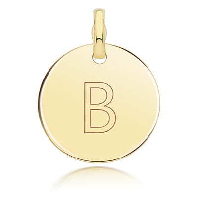 James Moore TH PN1280/B 9ct Yellow Gold Round ‘B’ Intial Jewellery