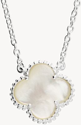 CME Leicester Limited Sterling silver mother of pear clover necklace H6401/M