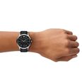 Emporio Armani Three-Hand Quartz (43mm) Black Sunray Dial / Black Leather Strap AR11826 - alternate view 4