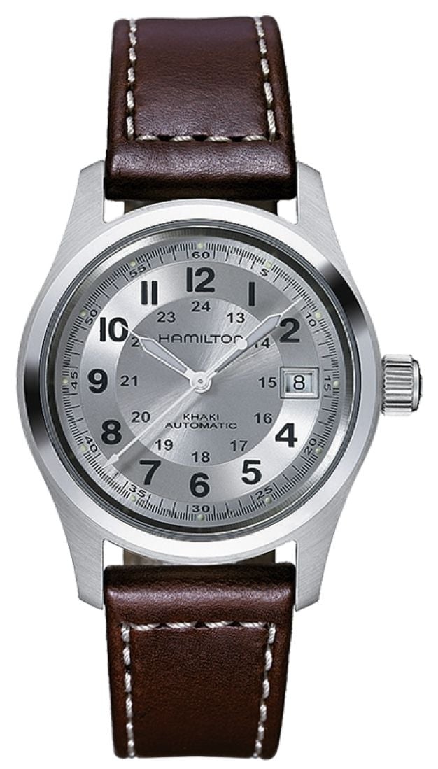 Hamilton H70455553 Men's Khaki Field Auto 38mm Brown Leather Watch
