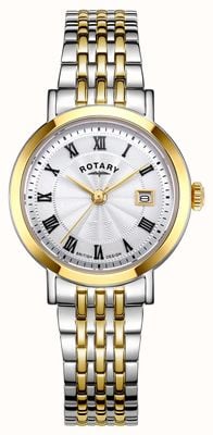 Rotary Dress Quartz (27mm) White Guilloché Dial / Two-Tone Stainless Steel Bracelet LB05421/01