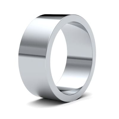 James Moore Wedding Rings | 9ct White Gold | 8mm | Light | Flat | AG_8LLF-9W