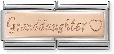Nomination Classic Granddaughter 9ct Rose Gold & Steel Charm 430710/09