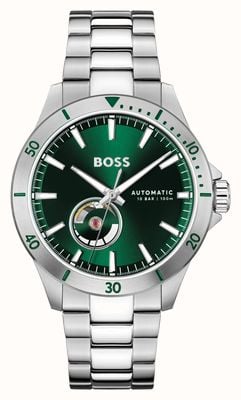 BOSS Men's Troper Automatic Green Dial / Stainless Steel Bracelet 1514200